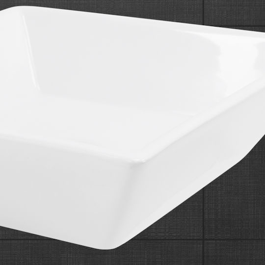 ML-Design Aufgesetztes Waschbecken Keramik 41x41x12cm Weiß