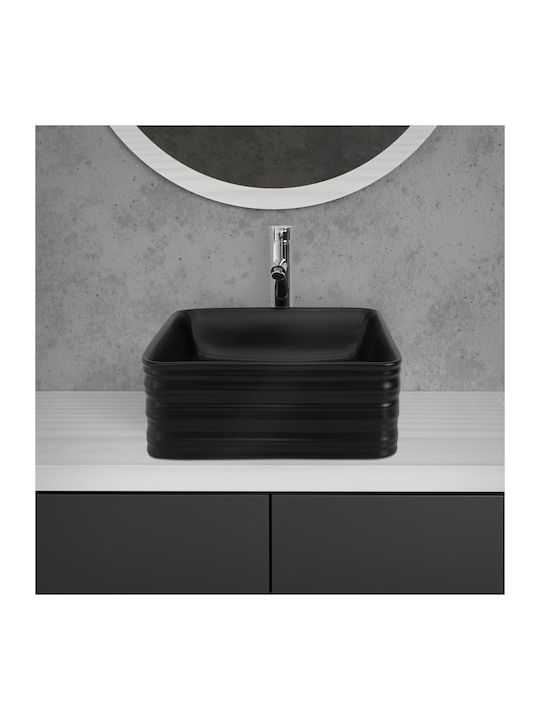 ML-Design Deasupra Blatului Chiuvetă Ceramică 39x39x15cm Negru