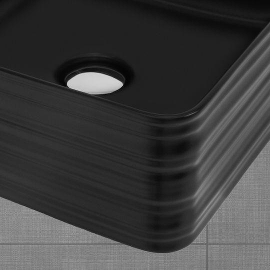 ML-Design Deasupra Blatului Chiuvetă Ceramică 39x39x15cm Negru