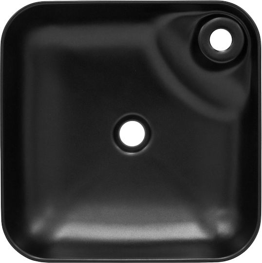 ML-Design Επικαθήμενος Νιπτήρας Κεραμικός 43x43x12cm Μαύρος