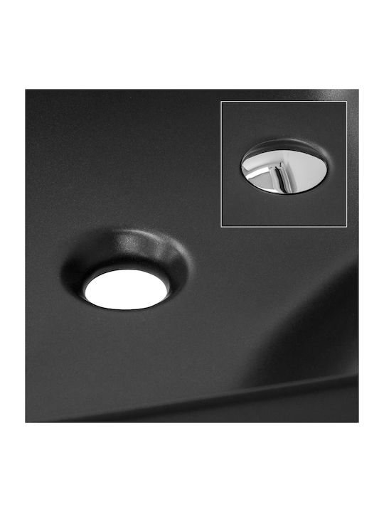 ML-Design Επικαθήμενος Νιπτήρας Κεραμικός 43x43x12cm Μαύρος