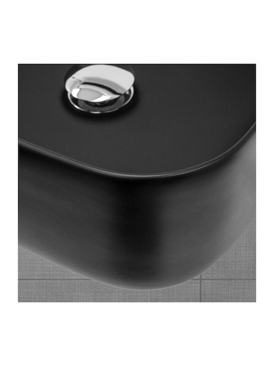 ML-Design Επικαθήμενος Νιπτήρας Κεραμικός 43x43x12cm Μαύρος