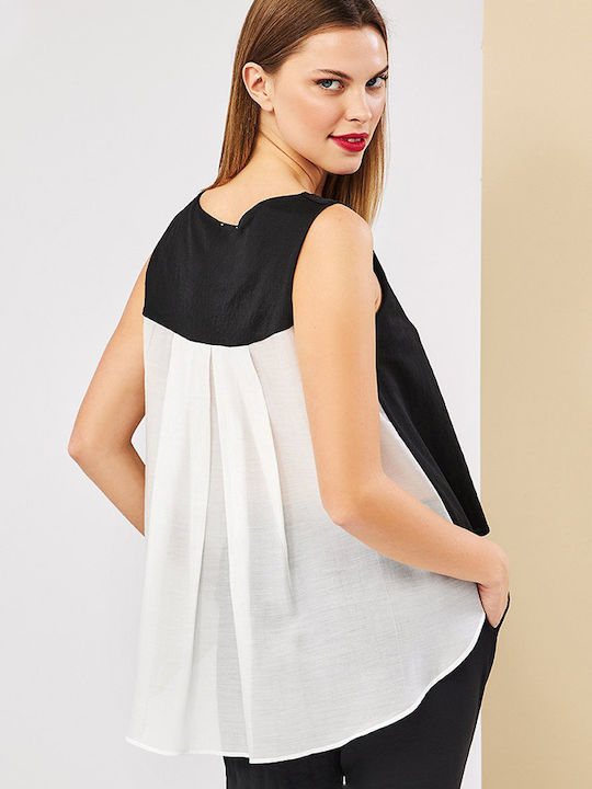 Forel Women's Summer Blouse Sleeveless Black