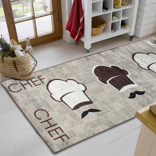 Dimcol Chef 255 Χαλάκι Κουζίνας Διάδρομος με Αντιολισθητικό Υπόστρωμα Καφέ 80x200εκ.