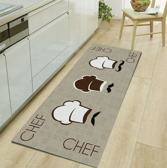 Dimcol Chef 255 Χαλάκι Κουζίνας Διάδρομος 80x200cm 33463059012 Καφέ