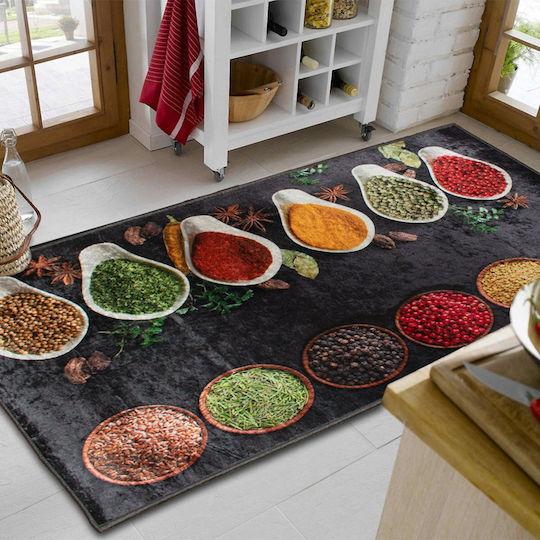 Dimcol Spices 249 Kitchen Mat Runner with Anti-slip Underlay Multi 67x150εκ.