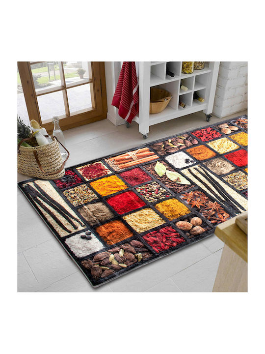 Dimcol Spices 246 Kitchen Mat Runner with Anti-slip Underlay Multicolour 80x200εκ.