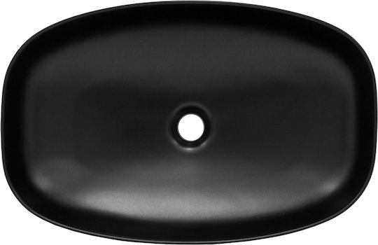 ML-Design Deasupra Blatului Chiuvetă Ceramică 60.5x38.5x14cm Negru