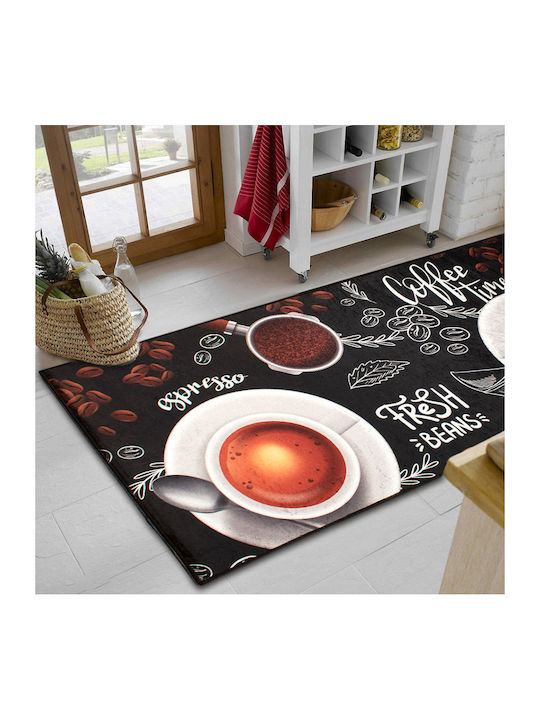 Dimcol Espresso 266 Kitchen Mat Runner with Anti-slip Underlay Multicolour 80x200εκ.
