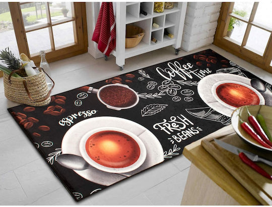Dimcol Espresso 266 Kitchen Mat Runner with Anti-slip Underlay Multicolour 80x200εκ.