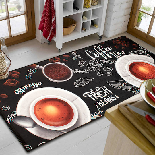 Dimcol Espresso 266 Kitchen Mat Runner with Anti-slip Underlay Multicolour 80x200εκ.