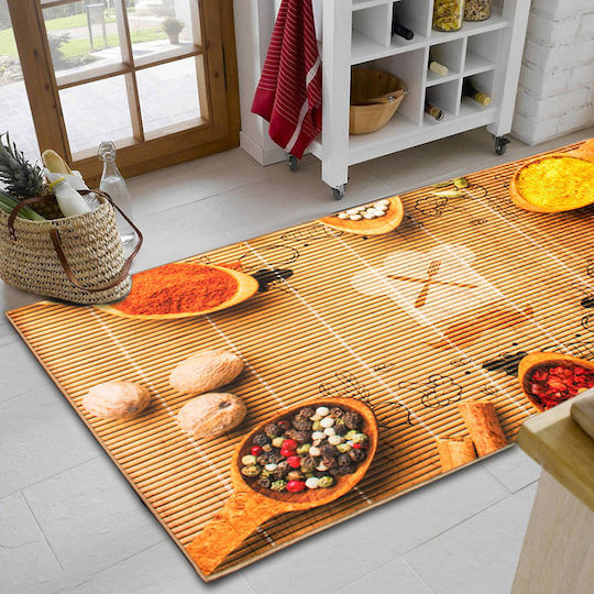Dimcol Spices 247 Küchenmatte für den Flur mit rutschfestem Unterlage Braun 80x200εκ.