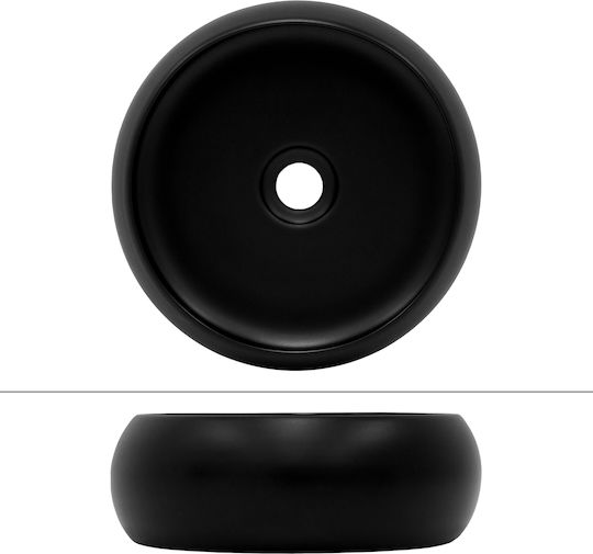 ML-Design Επικαθήμενος Νιπτήρας Κεραμικός 35x35x30cm Μαύρος ML-Design Επικαθήμενος Νιπτήρας Κεραμικός 35x35x30cm Μαύρος