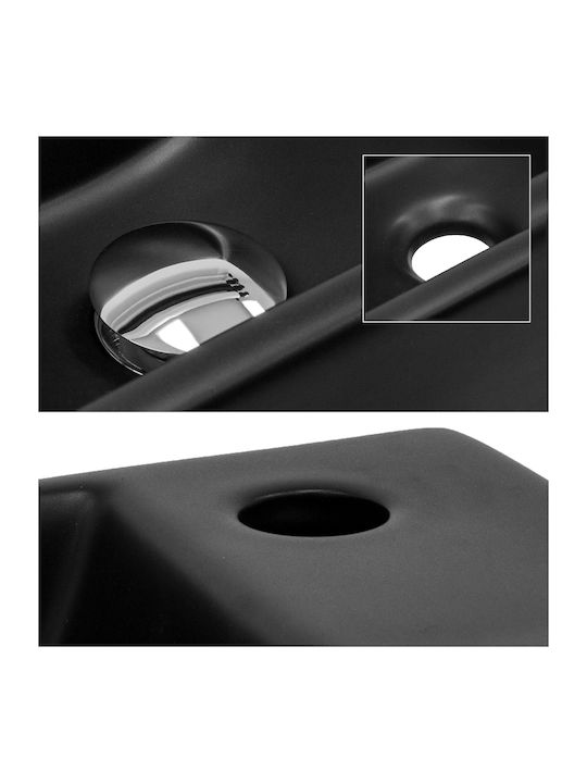 ML-Design Επικαθήμενος Νιπτήρας Κεραμικός 35.5x20.5x12.5cm Μαύρος