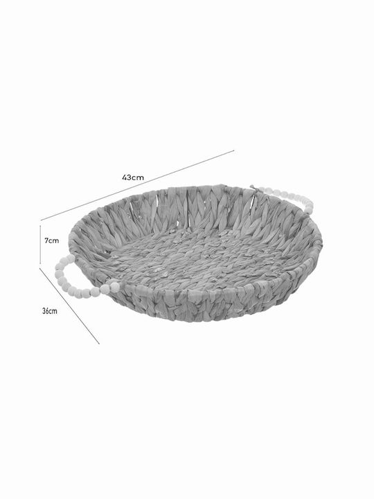 Inart Natural Decorative Basket Wicker with Handles Beige 43x36x7cm