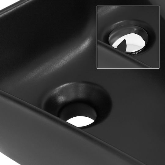 ML-Design Aufgesetztes Waschbecken Keramik 45x27x13cm Schwarz
