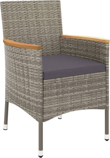 Garden & Outdoor Furniture Set 5 Pieces Gray with Pillows