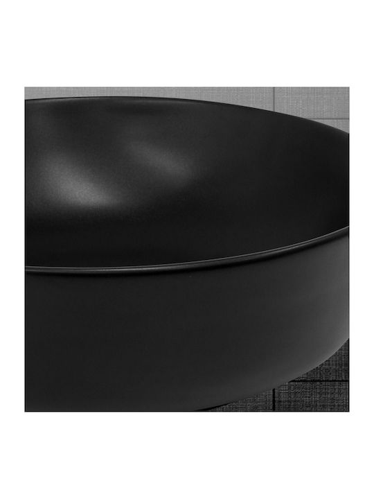 ML-Design Επικαθήμενος Νιπτήρας Κεραμικός 41.5x41.5x13.5cm Μαύρος