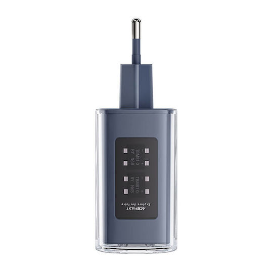 Acefast Φορτιστής Χωρίς Καλώδιο GaN με Θύρα USB-A και 2 Θύρες USB-C 65W Power Delivery / Quick Charge 3.0 Dark Gray (A45)