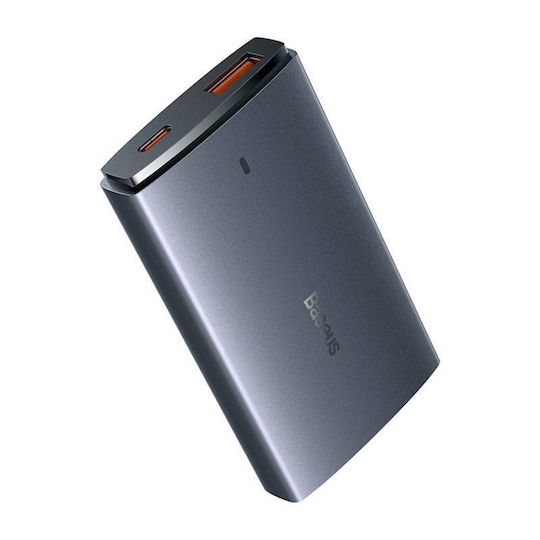 Baseus GaN Charger with USB-A Port and USB-C Port and USB-C Cable 65W Gray GaN5 Pro