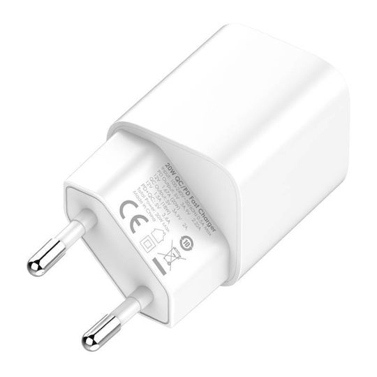Ldnio Φορτιστής με Θύρα USB-A και Θύρα USB-C και Καλώδιο USB-C - Lightning 20W Power Delivery Λευκός (A2318C)