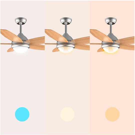 Cecotec EnergySilence Aero 495 Ανεμιστήρας Οροφής 106cm με Φως Καφέ / Ασημί