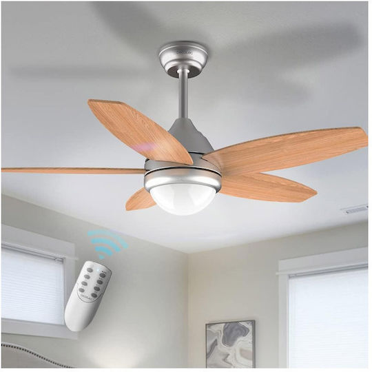 Cecotec EnergySilence Aero 495 Ανεμιστήρας Οροφής 106cm με Φως Καφέ / Ασημί
