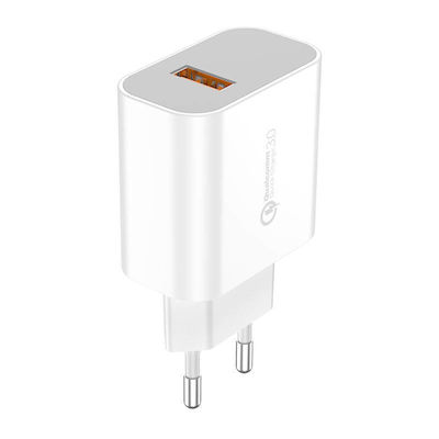 Foneng Încărcător cu Port USB-A și Cablu Fulgerul 18W Încărcare rapidă 3.0 Albς (EU46)