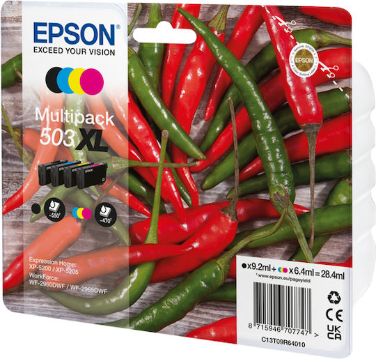 Epson 503XL Original Pachet 4 Cartușe de Cerneală pentru Imprimantă InkJet Galben / Cyan / Magenta / Negru (C13T09R64010)