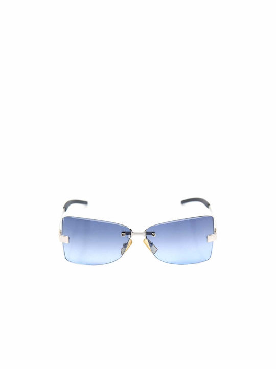 Loewe Women's Sunglasses with Silver Metal Frame and Blue Gradient Lens SLW001-V 579