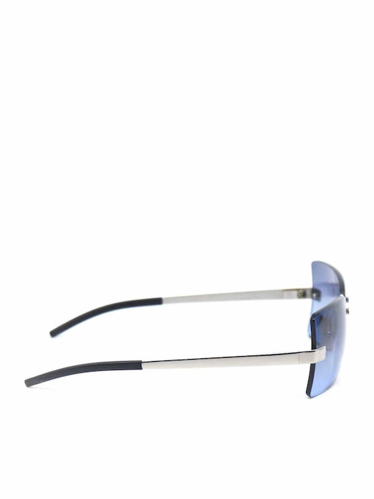 Loewe Women's Sunglasses with Silver Metal Frame and Blue Gradient Lens SLW001-V 579