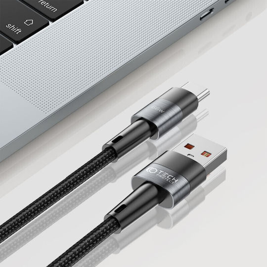 Tech-Protect Ultraboost Braided USB 2.0 Cable USB-C Male - USB-A 66W PD Gray 1m