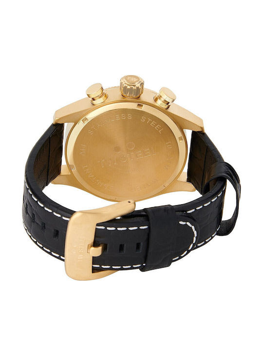 TW Steel Volante Men's Watch 48mm Chronograph Battery with Black Leather Strap