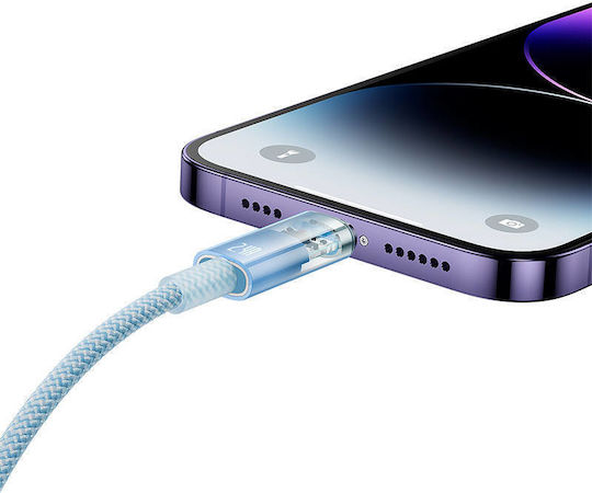 Baseus Explorer Braided USB-A la Cablu Lightning 20W Albastru 1m (CATS010003)