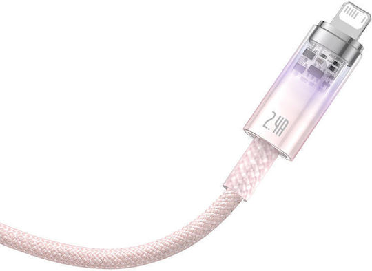 Baseus Explorer Braided USB-A to Lightning Cable 20W Ροζ 1m (CATS010004)