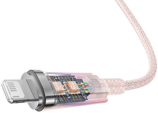 Baseus Explorer Braided USB-A to Lightning Cable 20W Ροζ 1m (CATS010004)