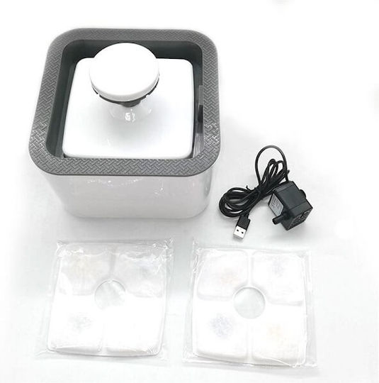 Denik Pets Pet Water Automat Plastic Adăpătoare / Fântână pentru Câine & Pisică 2.5lt în Culoare Gri