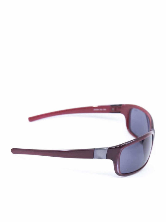 FILA Men's Sunglasses with Burgundy Plastic Frame and Black Lens 8709 7EM