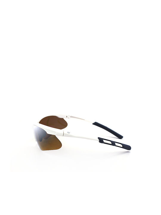 Champion Unisex Sunglasses with White Plastic Frame and Polarized Lens 5025 C02