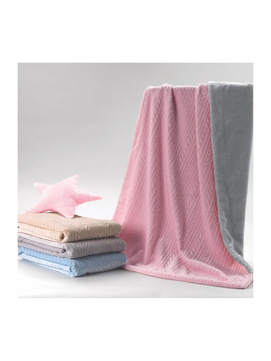 Morven Blanket Cot Mimos G84 Velvet Pink 110x140cm