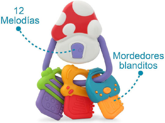 Kiokids Mushroom Μασητική Κουδουνίστρα Οδοντοφυΐας με Νερό από Πλαστικό για 3 m+