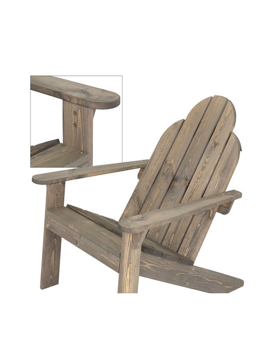 Outdoor Chair Wooden Adirondack Brown 92.5x69.5x89cm