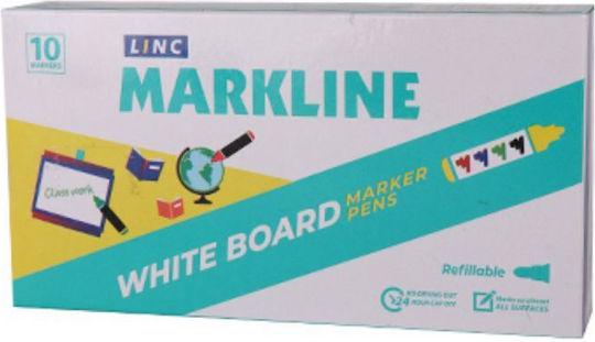 Linc Whiteboard Markers Blue 10pcs