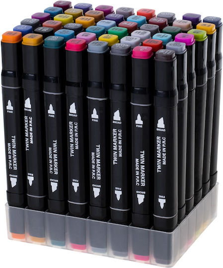 ikonka Design Markers 1mm Multicolour 48pcs