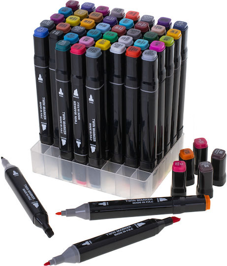 ikonka Design Markers 1mm Multicolour 48pcs