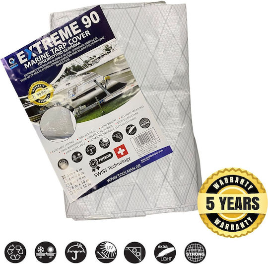 Quality For You Protective Boat Cover L500 x Height800cm in White Colour