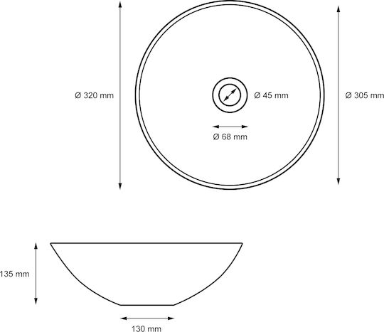 ECD Germany Countertop Sink Ceramic 32x32x13.5cm White
