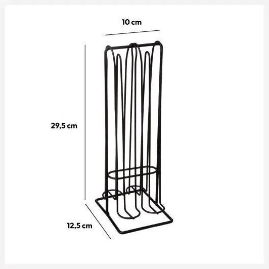 Metal Capsule Stand for 32 Nespresso Pods Black 29.5x12.5x29.5cm AT0000986