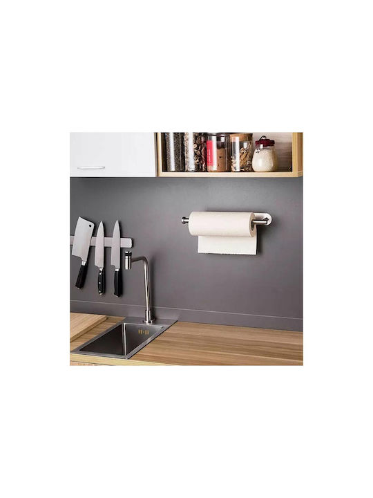 Wall Mounted Metallic Paper Towel Holder Silver 33.6x8cm AT0000957