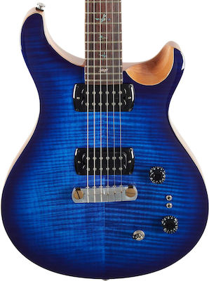 PRS Guitars SE Chitară Electrică cu Forma Les Paul și Configurație de Pickup-uri HH Faded Blue cu husă SEPGFE